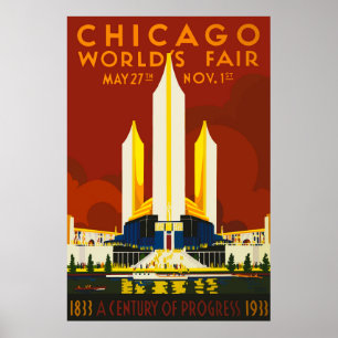 Poster Chicago World's Fair Century of Progress 1933 Post