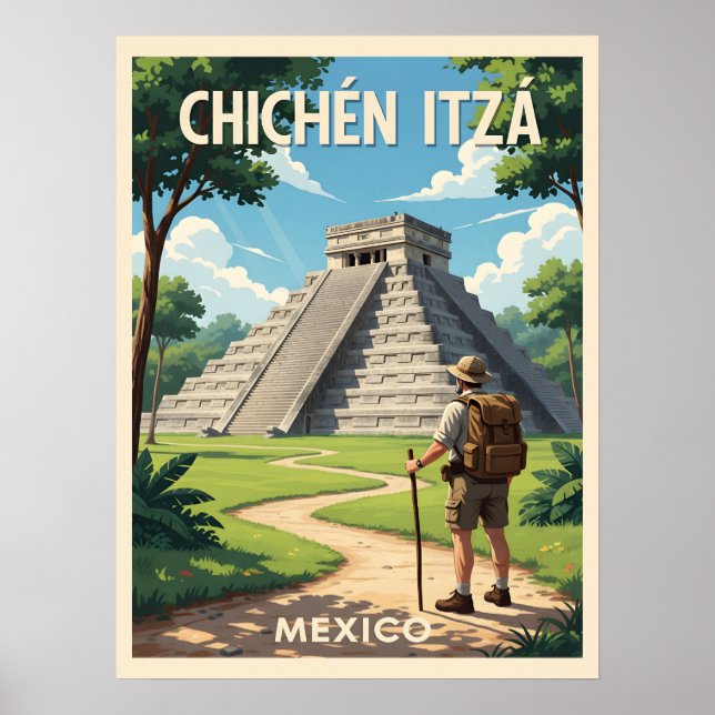 Poster Chichén Itzá Mexique – Temple de Kukulcán (Devant)