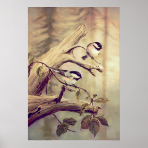 Poster CHICKADEES - copie de toile