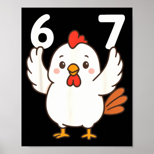 Poster Chicken 67 Meme Six Seven Funny Gen Alpha  (Devant)