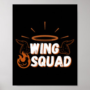 Poster Chicken Bbq Wings Squad Family Party Wing Amateurs