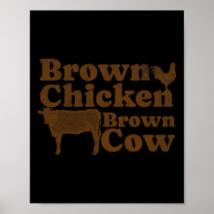 Poster Chicken Brown Vache Brown des années 1970 Musique 