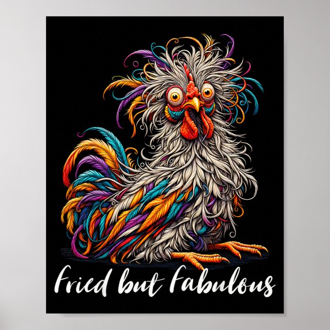 Poster Chicken Funny Fried But Fabulous Graphic Women Chi (Devant)