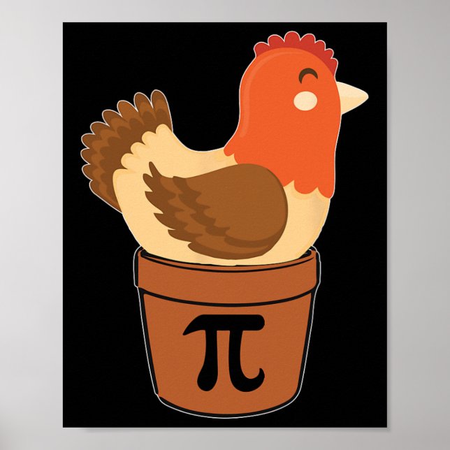 Poster Chicken Funny Math Engineer Anniversaire Nerd Cade (Devant)