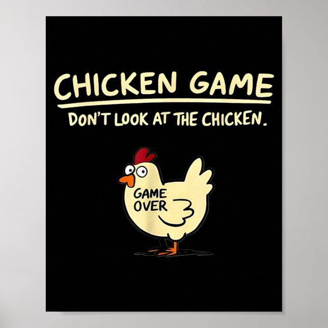 Poster Chicken Game Don't Look At The Chicken Funny Chick (Devant)
