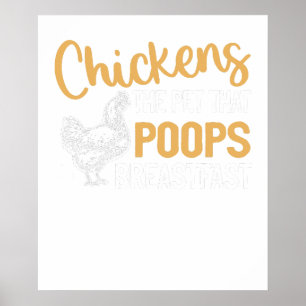 Poster Chicken Le Compagnon Qui Fait Caca Au Petit Déjeun