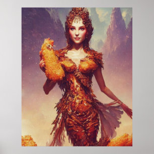 Poster Chicken Tendies Goddess