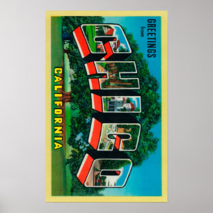 Poster Chico, Californie - Scènes de grandes lettres