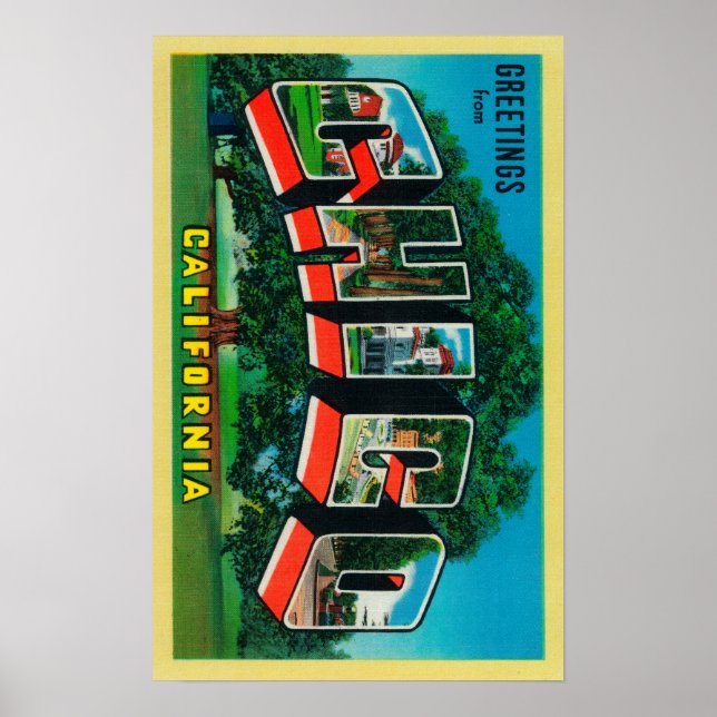Poster Chico, Californie - Scènes de grandes lettres (Devant)