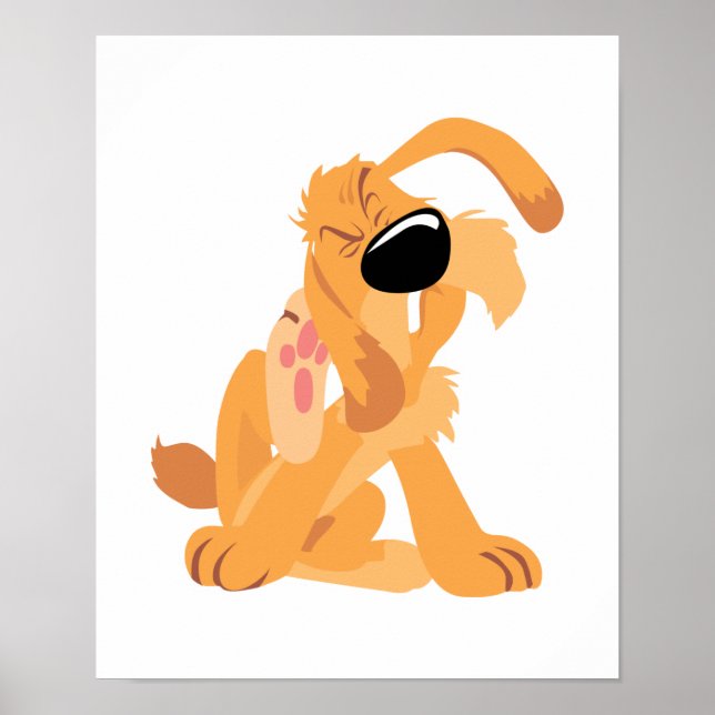 Poster chien à gratter drôle (Devant)