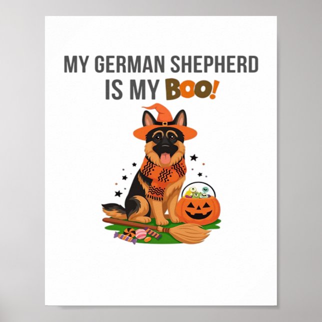 Poster Chien à pointer germanique - Halloween Moon Si (Devant)