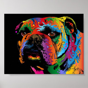 Poster Chien Abstrait