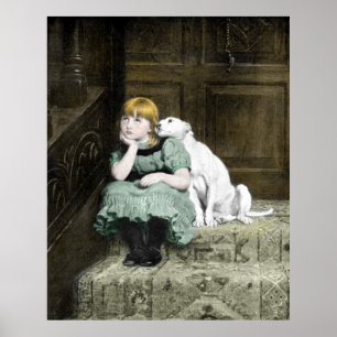 Poster Chien Adoring Girl