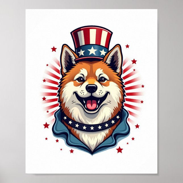 Poster Chien Akita, fête de l'indépendance (Devant)