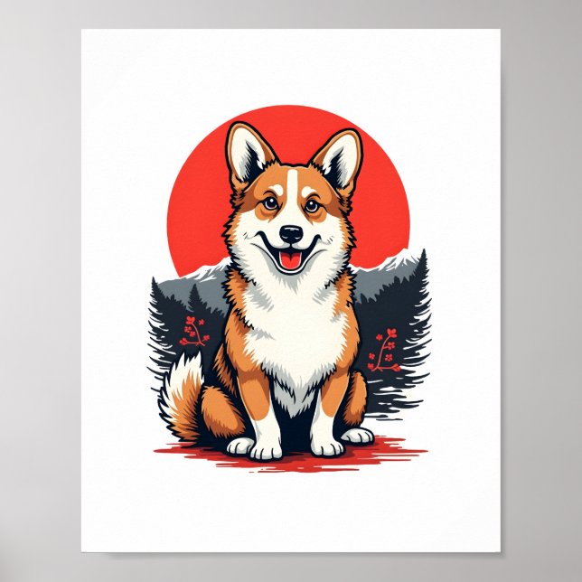Poster Chien Akita Inu (Devant)