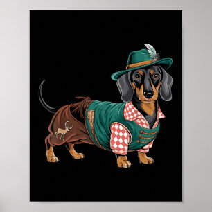 Poster Chien allemand Dachshund Bavarian Weiner Saucisse 