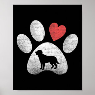 Poster Chien Amour Coeur Patte Labrador Retriever Saint V