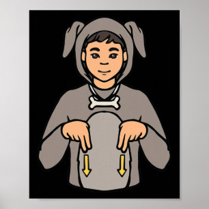 Poster Chien Animal ASL Geste de la main Sourds Perte Aud