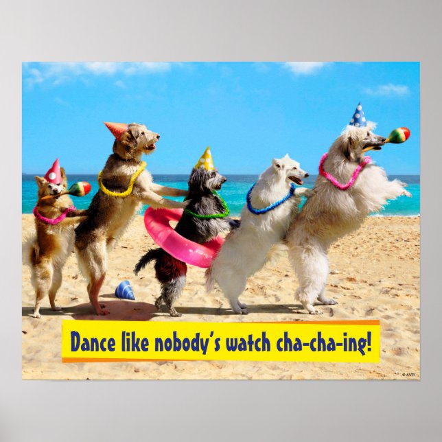 Poster Chien Anniversaire Conga Line (Devant)
