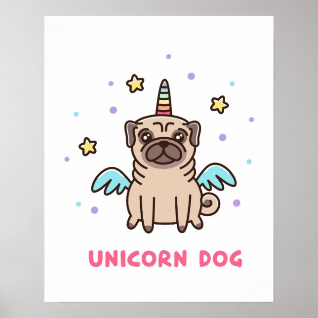 Poster Chien arc-en-ciel de Unicorne (Devant)