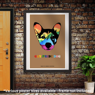 Poster Chien arc-en-ciel gay pride