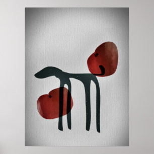 Poster Chien Art Japonais