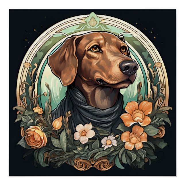 Poster Chien Art Nouveau (Devant)