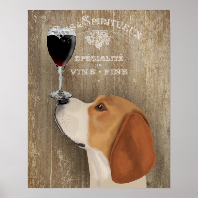 Poster Chien Au Vin Beagle (Devant)