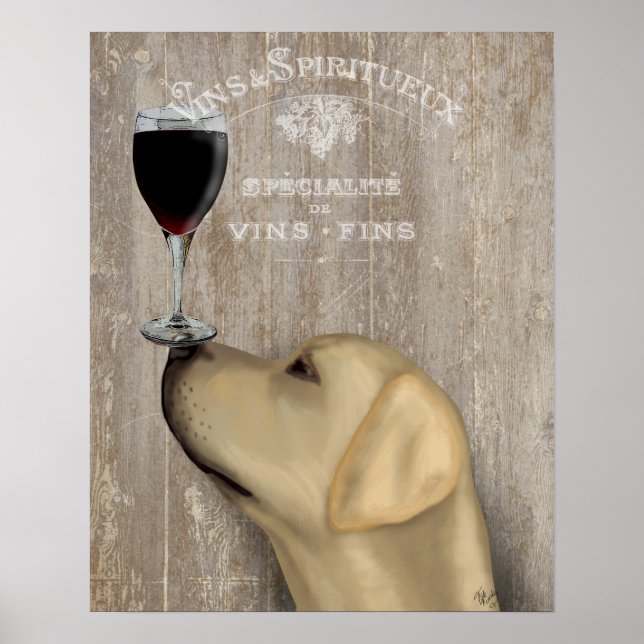 Poster Chien Au Vin Jaune Labrador (Devant)