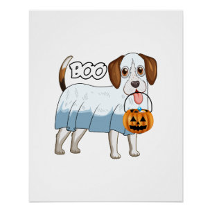 Poster Chien Beagle de Halloween Fantôme