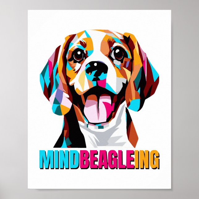 Poster Chien Beagle de l'état d'esprit (Devant)