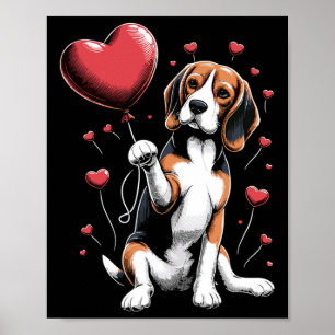Poster Chien Beagle Saint-Valentin Propriétaire de chien