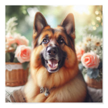 Chien berger allemand doux avec un sourire brillan