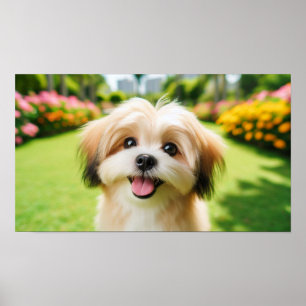 Poster Chien bouffé aux grands yeux Image Joyeuse de an