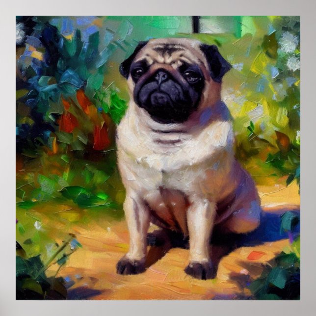 Poster Chien carlin (Devant)