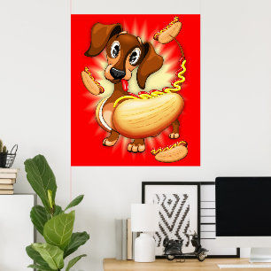 Poster Chien chaud Dachshund