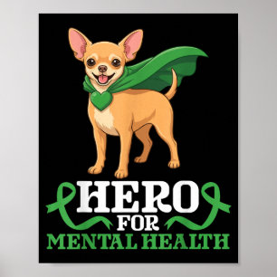 Poster Chien Chihuahua héros pour la sensibilisation à la