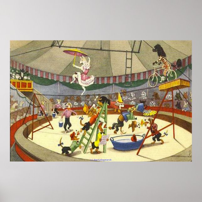 POSTER CHIEN CIRCUS - POSTES & IMPRIMANTES DE CANVAS - HU (Devant)
