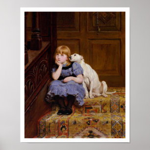 Poster Chien Comforting Girl - Sympathie de R. Briton