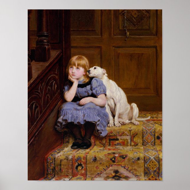 Poster Chien Comforting Girl - Sympathie de R.Briton (Devant)