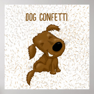 Poster Chien Confetti Chedding Chien