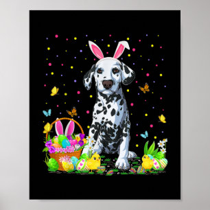 Poster Chien dalmate Chasse aux oeufs de Pâques Dalmatien