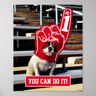 Poster Chien dans la main de mousse