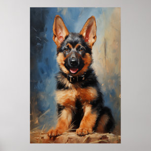 Poster Chien de berger allemand chiot