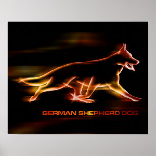 Poster Chien de berger allemand - poésie dans le