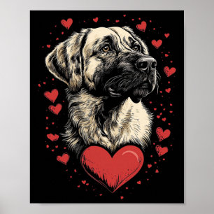 Poster Chien de berger anatolien de la Saint-Valentin