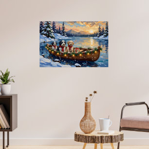 Poster Chien de Berger Anglais Ancêtre Noël Bateau Vacanc