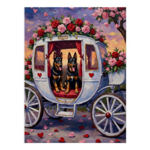 Poster Chien de berger belge Saint-Valentin