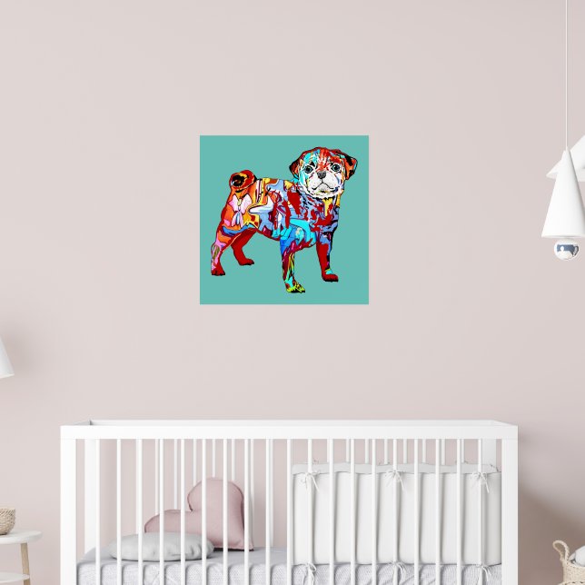 Poster Chien de carlin de graffiti (Pépinière 2)