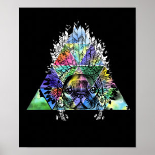 Poster Chien de Carlin indien Hipster